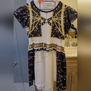 K-Pop Demon Hunters Rumi Black and Gold Patterned Dress Costume For Halloween 🎃